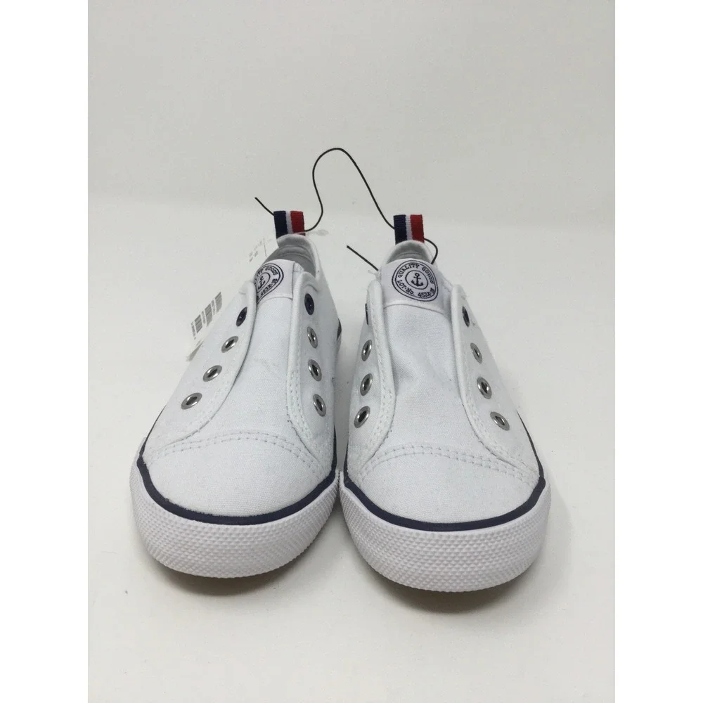 H&M Kids Size 10.5 White Canvas Casual Slip On Shoes